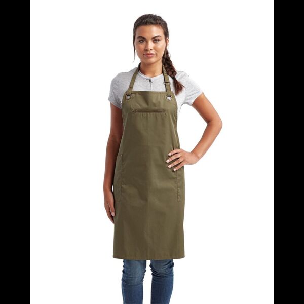 Barley Contrast Stitch Recycled Bib Apron Thumbnail