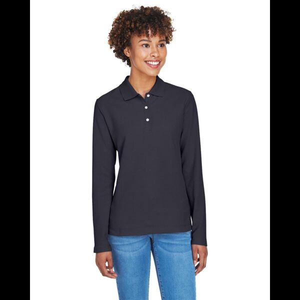 Women's Pima Piqué Long Sleeve Polo Thumbnail
