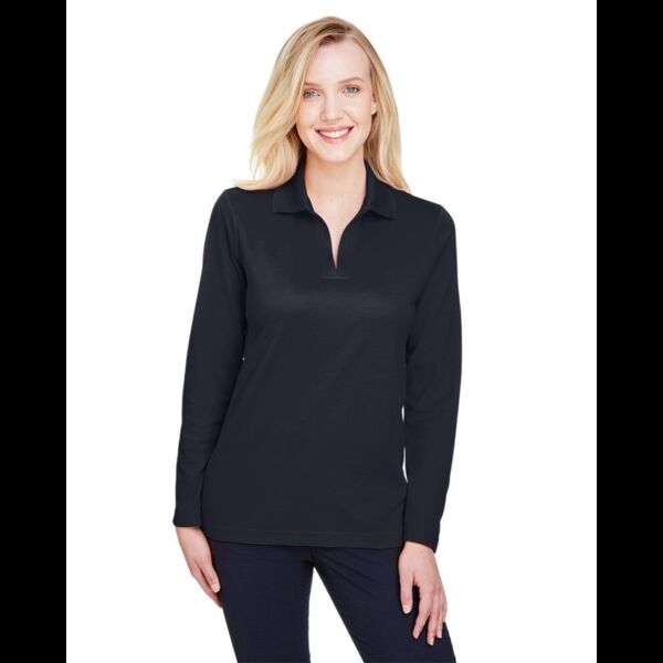 Women's CrownLux Performance® Plaited Long Sleeve Polo Thumbnail