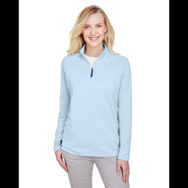 Women's CrownLux Performance® Clubhouse Micro-Stripe Quarter-Zip Pullover Thumbnail
