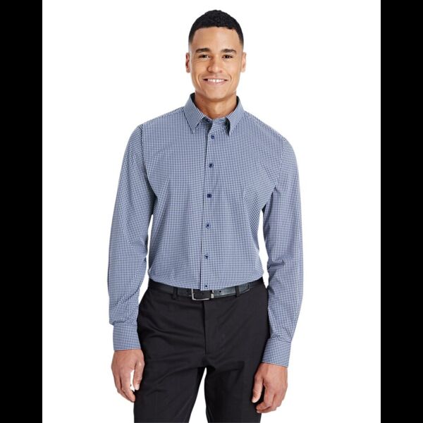 Men's CrownLux Performance® Tonal Mini Check Woven Dress Shirt Thumbnail