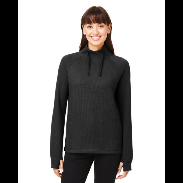 Women's Rhythm Waffle Cross-Neck Pullover Thumbnail
