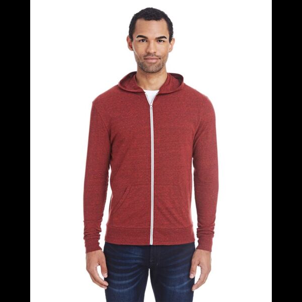 Unisex Triblend Full-Zip Lightweight Hooded Sweatshirt Thumbnail