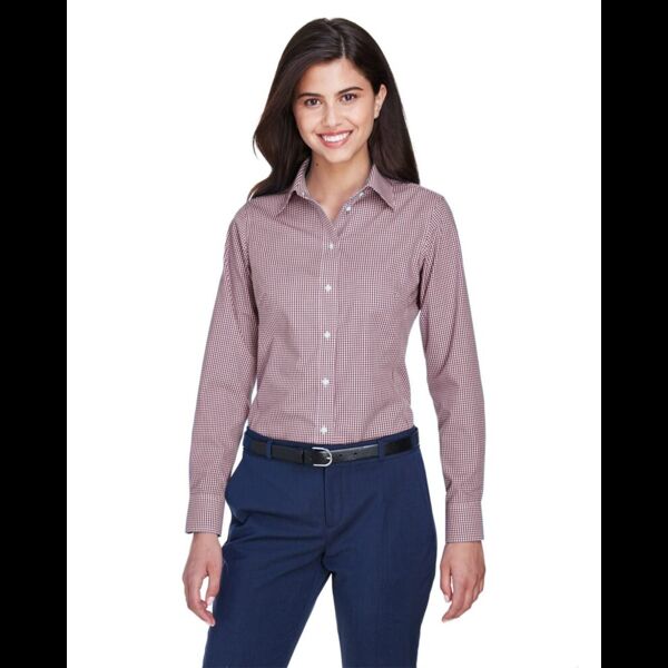 Women's Crown Collection® Gingham Check Woven Dress Shirt Thumbnail