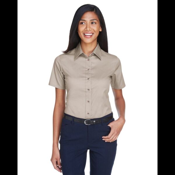 Women's Easy Blend™ Short Sleeve Twill Dress Shirt with Stain-Release Thumbnail