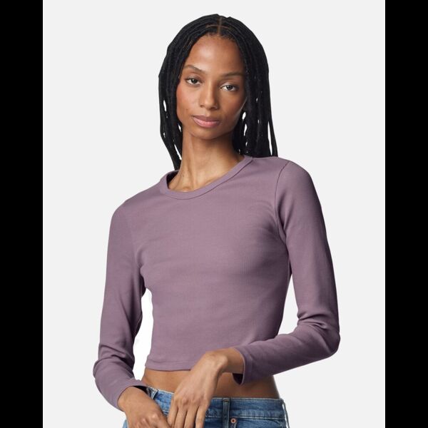 Women's Baby Rib Long Sleeve Cropped Tee Thumbnail