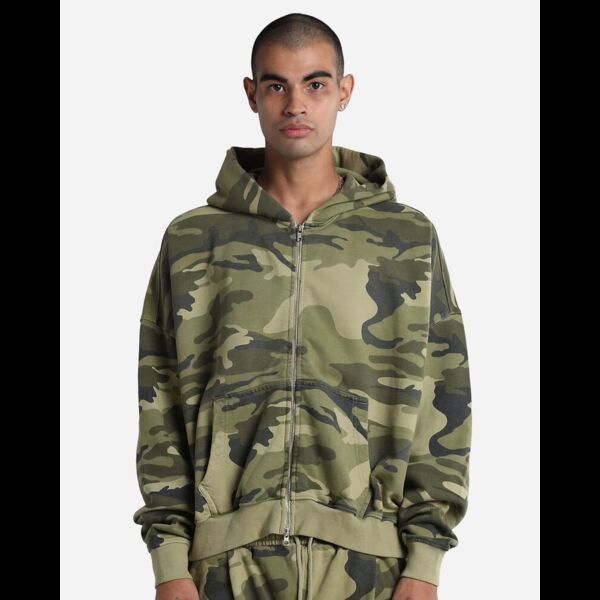 Unisex Garment-Dyed Cropped Full-Zip Hooded Sweatshirt Thumbnail