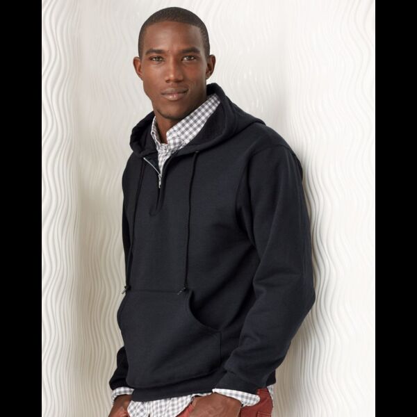 Unisex NuBlend® Quarter-Zip Hooded Sweatshirt Thumbnail